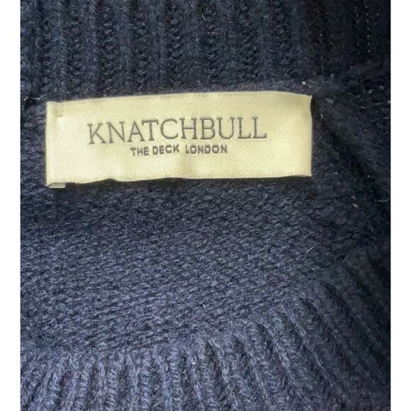 Knatchbull Recycled Cashmere Sleeveless Sweater Navy Blue Small - Picture 3 of 4